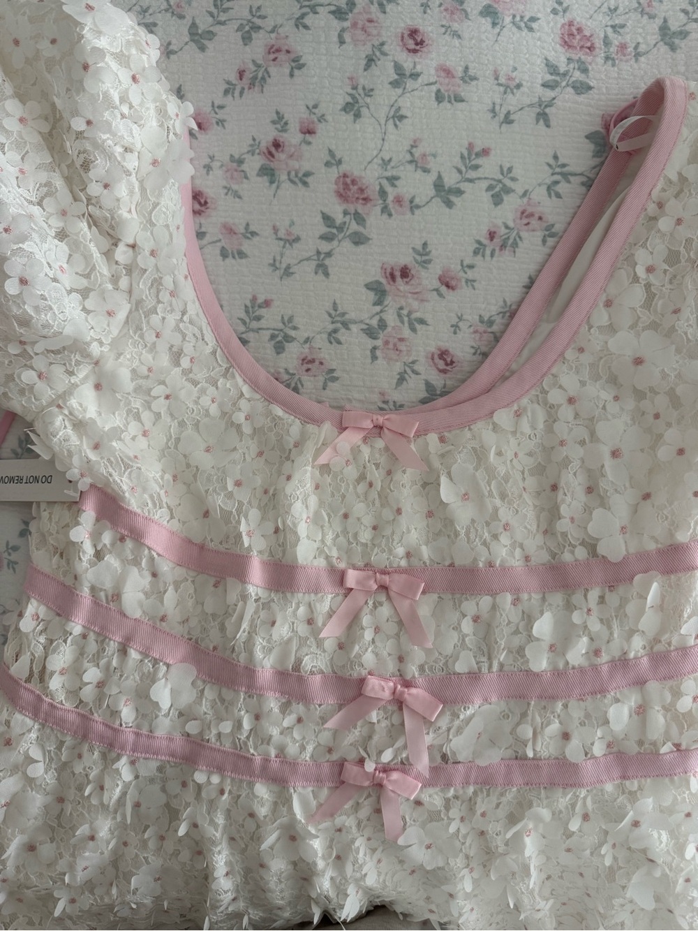 For Love and Lemons Stacked Blossom Lace Mini Dress - Picture 6 of 14